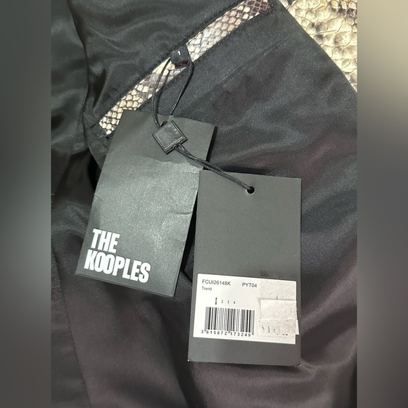 NEW The Kooples Leather Python Print Blazer Sz 1 (S) - Picture 12 of 15